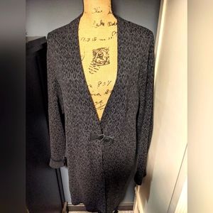 Charter Club, Leopard Print, Buckle Cardigan Sweater, Women's size XL